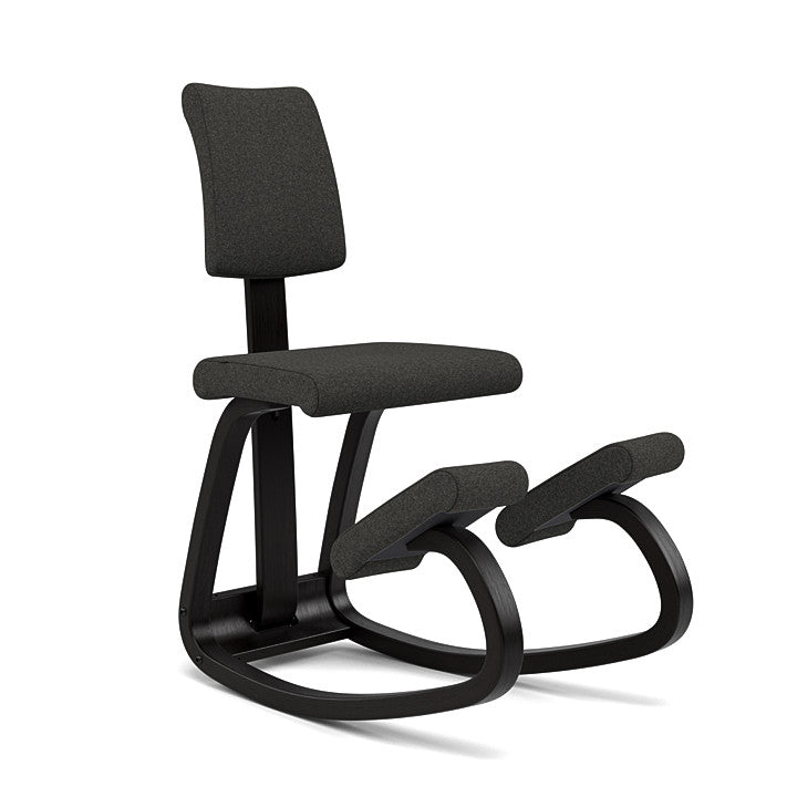 Variable™ Plus - Rocking ergonomic chair in wood and fabric (Base - Black Lacquered Ash)