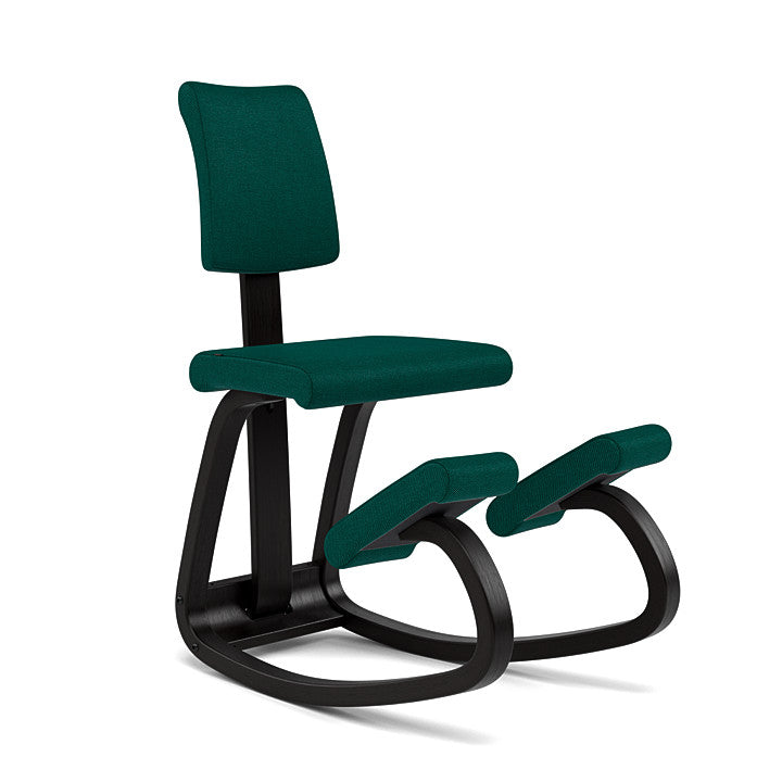 Variable™ Plus - Rocking ergonomic chair in wood and fabric (Base - Black Lacquered Ash)