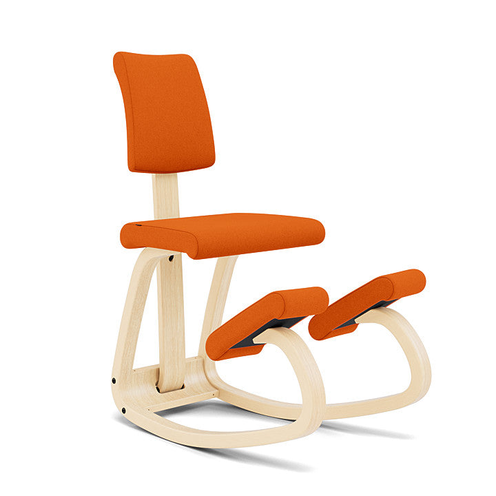 Variable™ Plus - Rocking ergonomic chair in wood and fabric (Base - Natural Lacquered Ash) by Varier Furniture