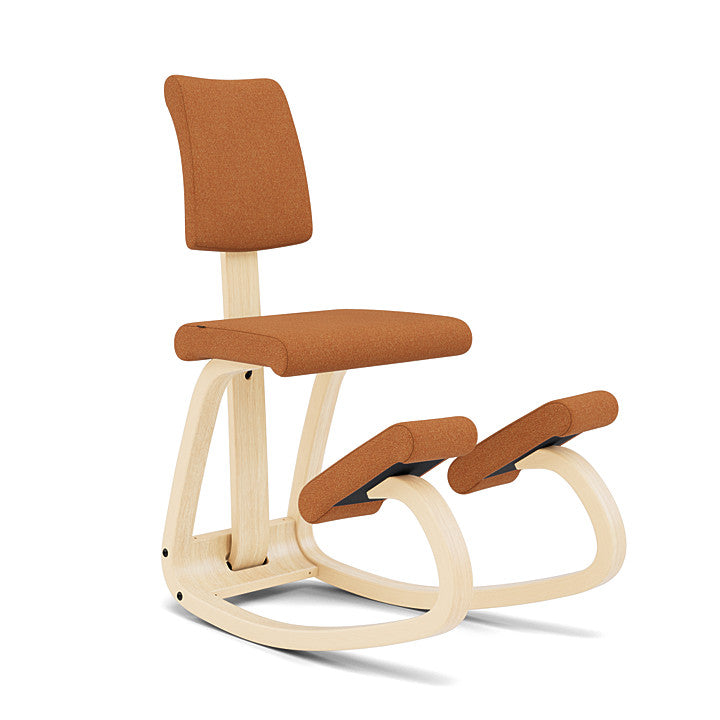 Variable™ Plus - Rocking ergonomic chair in wood and fabric (Base - Natural Lacquered Ash) by Varier Furniture