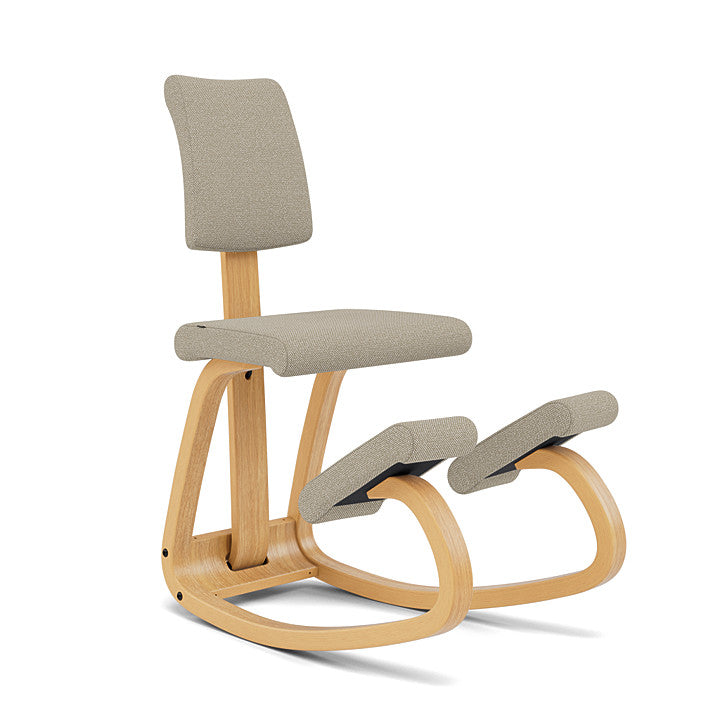 Variable™ Plus - Rocking ergonomic chair in wood and fabric (Base - Light Brown Lacquered Ash)