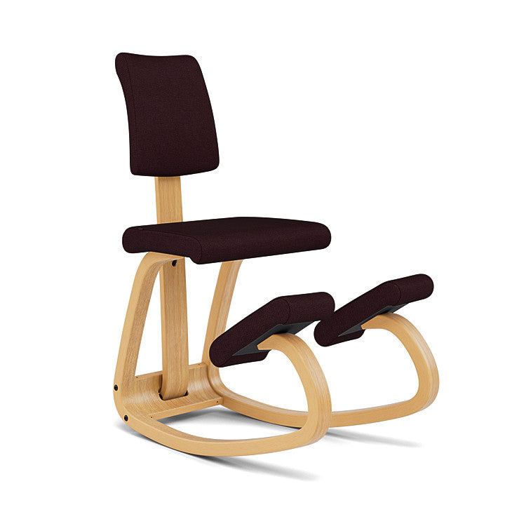 Variable™ Plus - Rocking ergonomic chair in wood and fabric (Base - Light Brown Lacquered Ash)