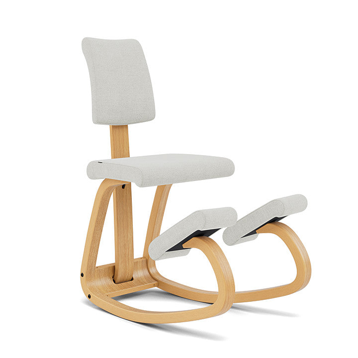 Variable™ Plus - Rocking ergonomic chair in wood and fabric (Base - Light Brown Lacquered Ash)