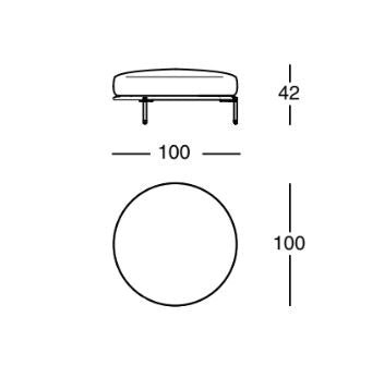 NOAH - Sectional curved fabric sofa