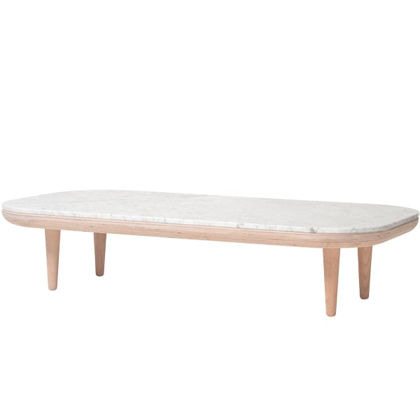 Fly SC5 coffee table by &Tradition #white oiled oak - Carrara marble #