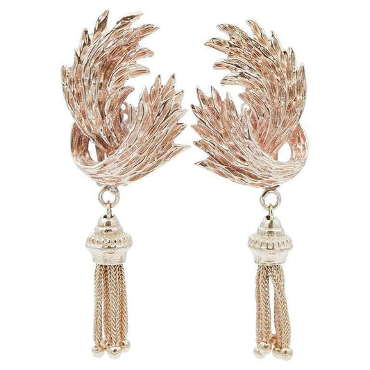 14 Karat Rose Gold Dangle Earrings, Set of 2