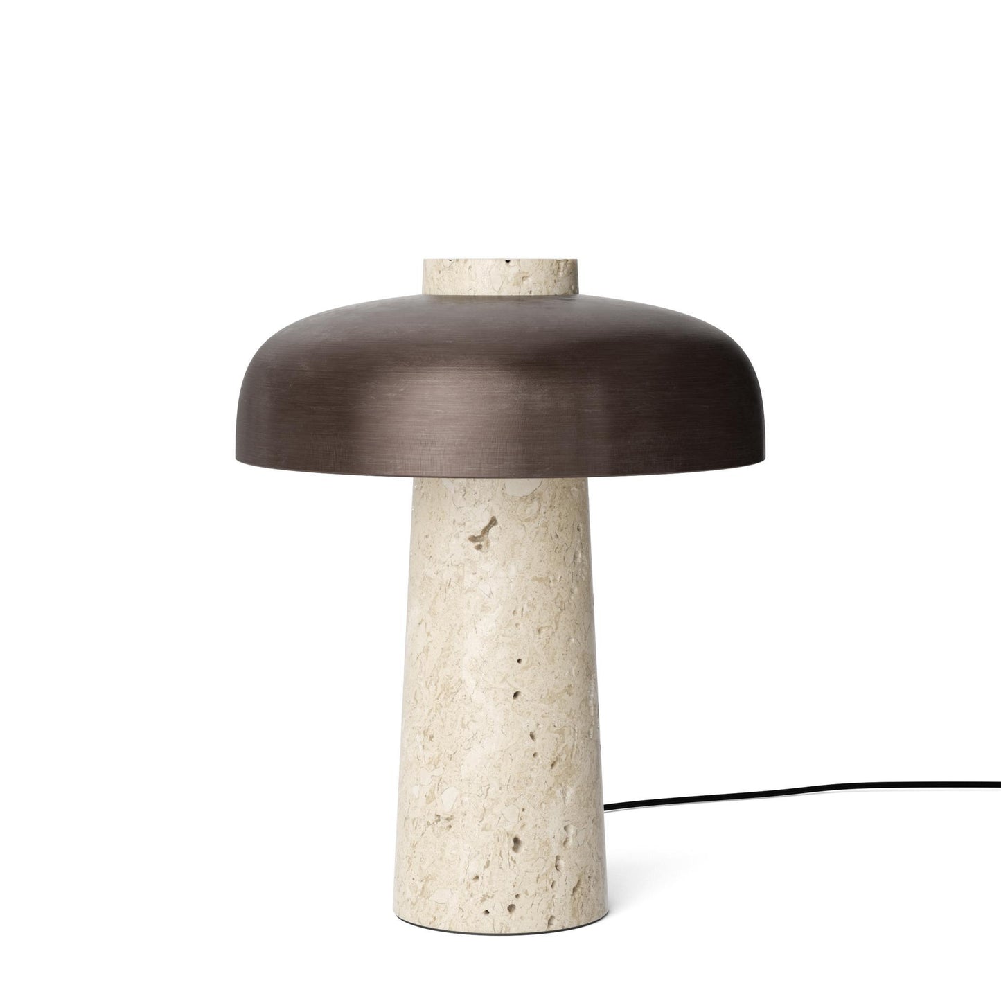 Audo Reverse Table Lamp Travertine & Bronzed Brass