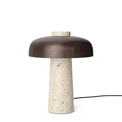 Audo Reverse Table Lamp Travertine & Bronzed Brass
