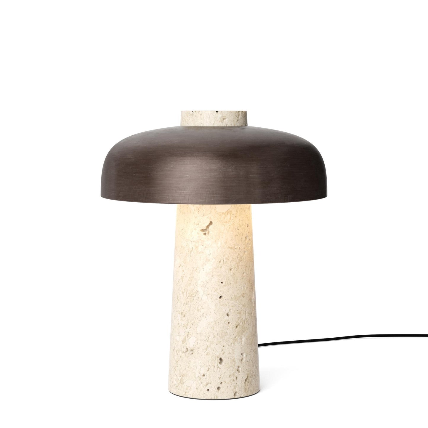 Audo Reverse Table Lamp Travertine & Bronzed Brass