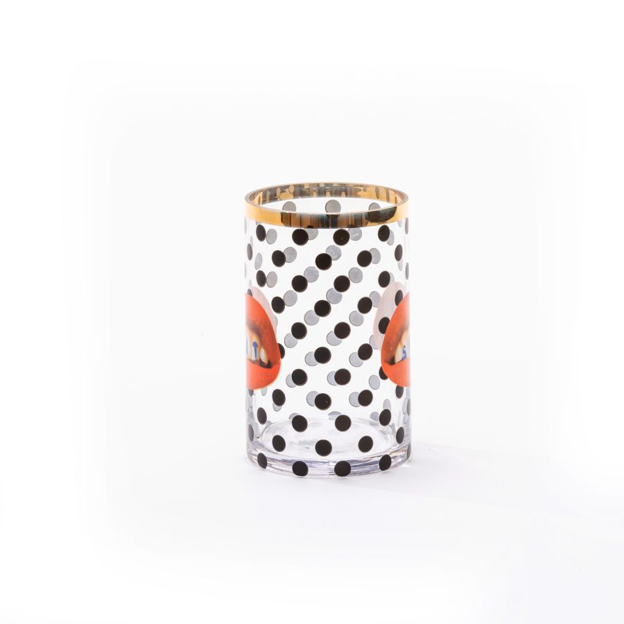 small Cylindrical Glass Vase Shit Pois by Seletti