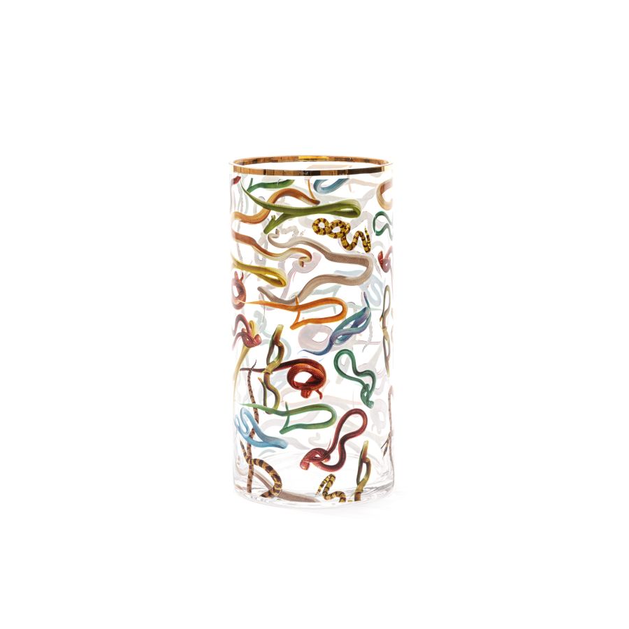 medium Cylindrical Glass Vase Snakes by Seletti