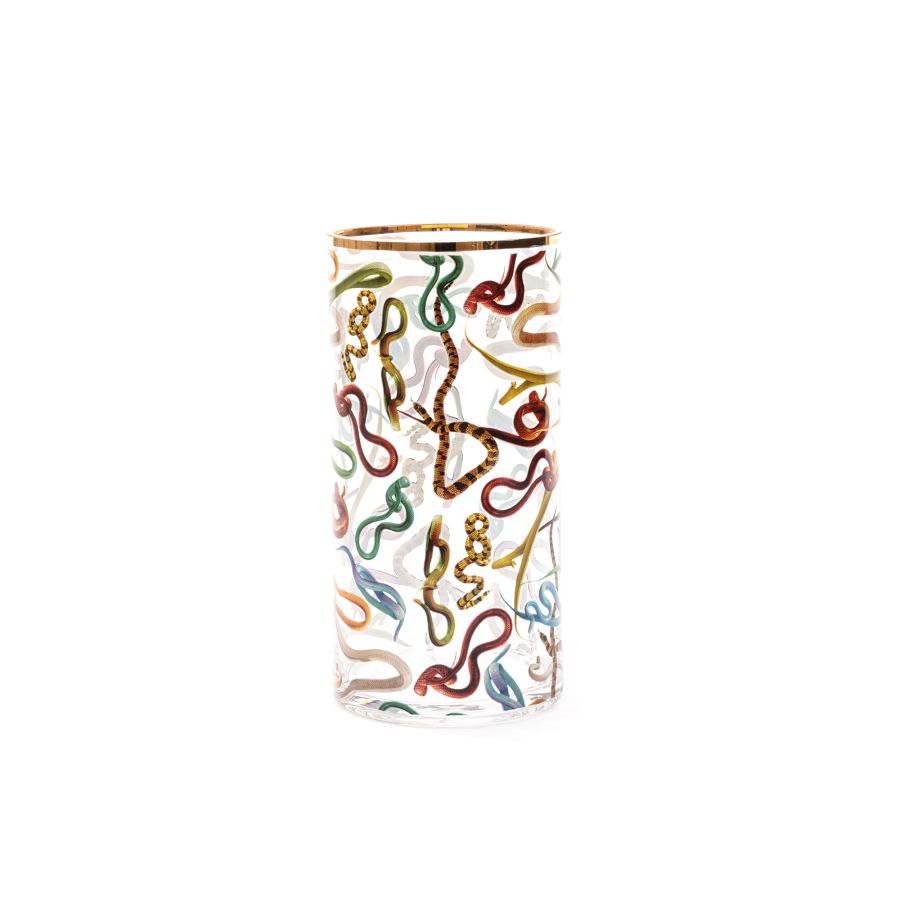 medium Cylindrical Glass Vase Snakes by Seletti