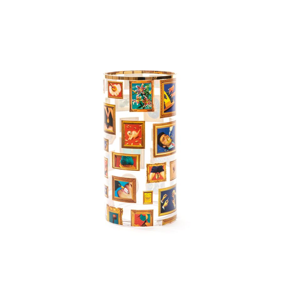 medium Cylindrical Glass Vase Frames by Seletti