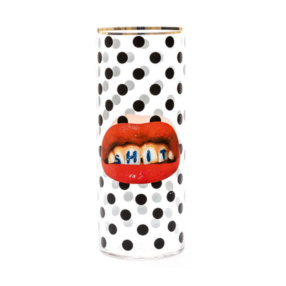 Big Cylindrical Glass Vase Shit Pois by Seletti