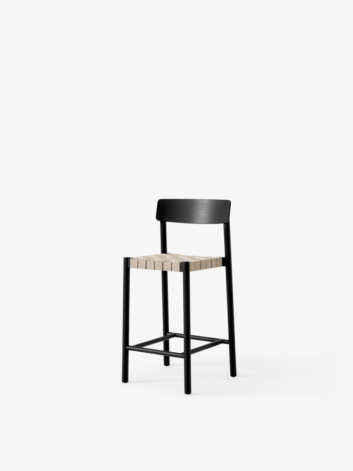 &tradition Betty Counter Chair TK12 – Black Lacquered Ash w. Natural Webbing