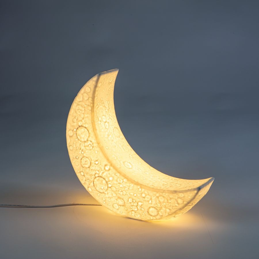 Porcelain Table Lamp My Tiny Moon Lamp by Seletti