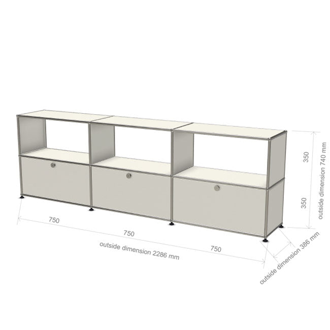 3x2 Module System (3-bottom-door, 3-2-2-pannel, W229 x H74)