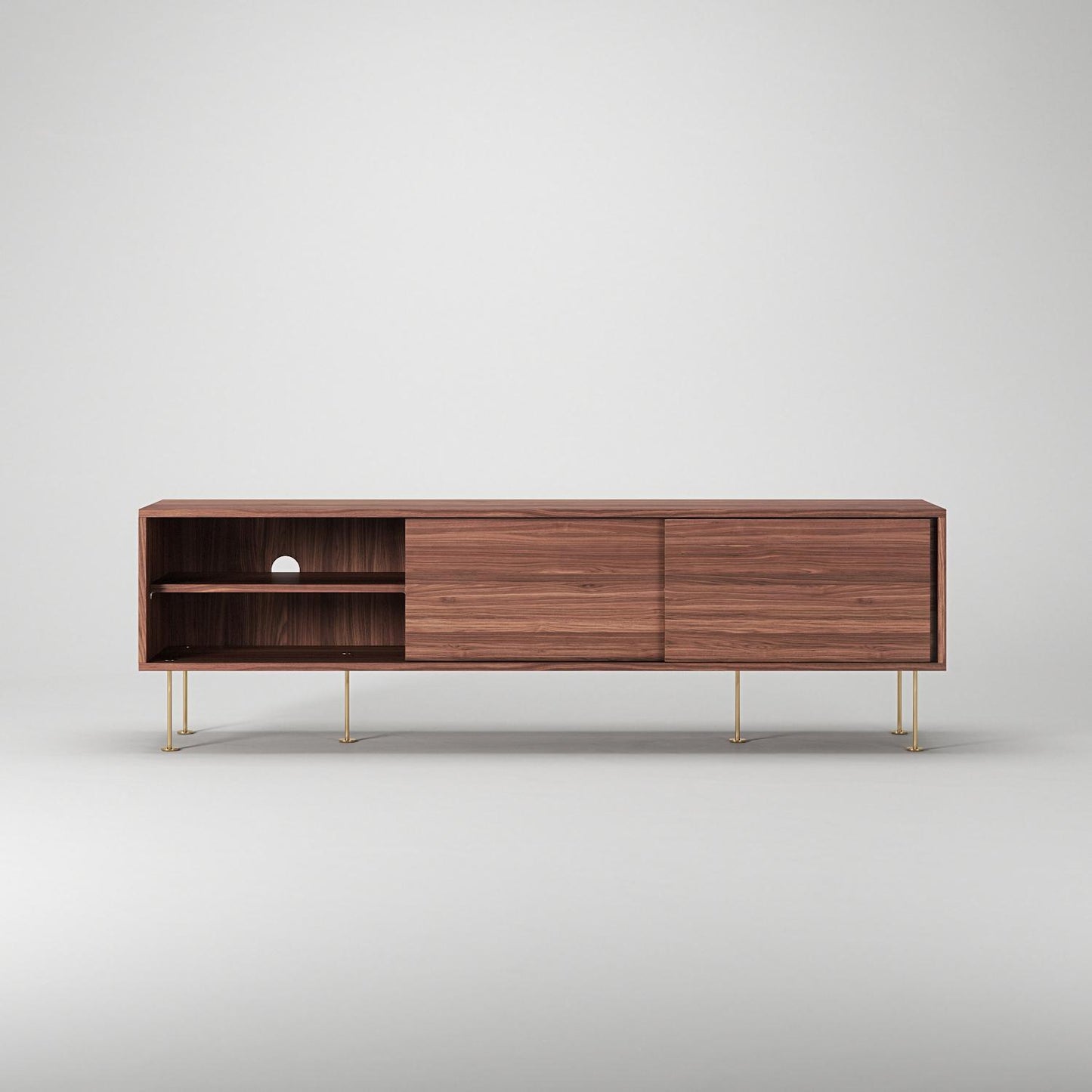 Decotique Vogue TV Bench with Legs 180 Walnut/Brass