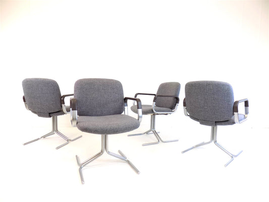 150 Conference Chairs by Herbert Hirche for Mauser Werke Waldeck, 1960s, Set of 4