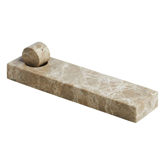 Monolith incense holder by Woud #light brown marble #