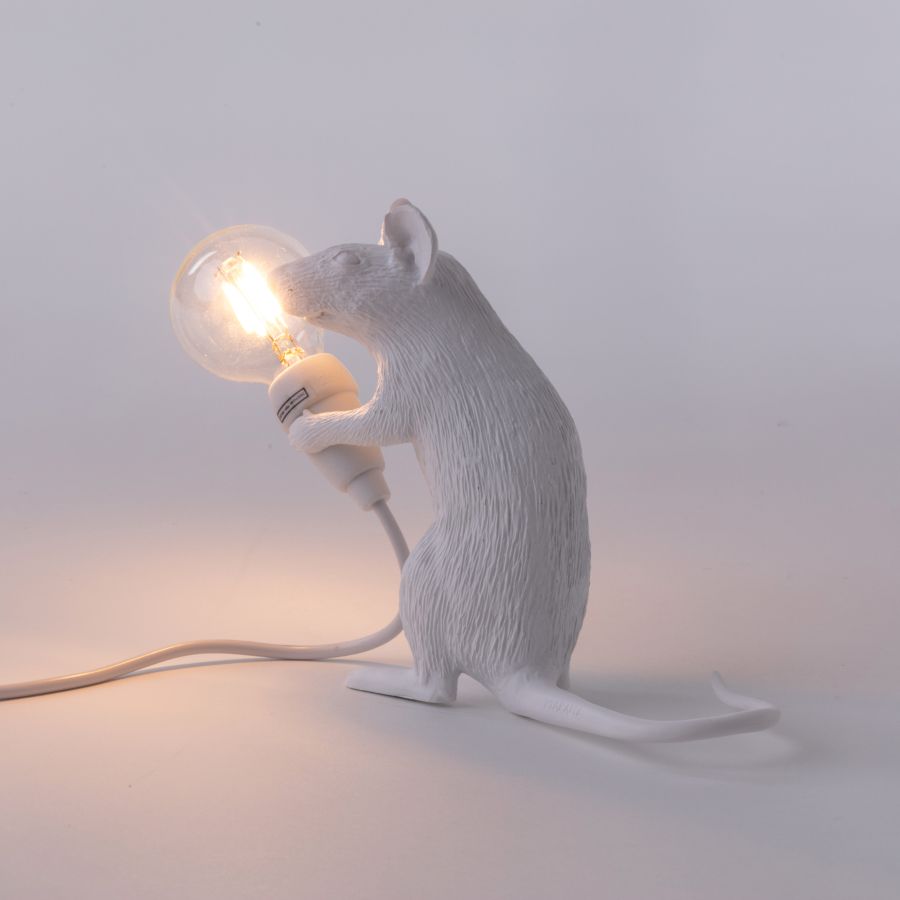 Resin Indoor Table Lamp Mouse Lamp Mac by Seletti #White