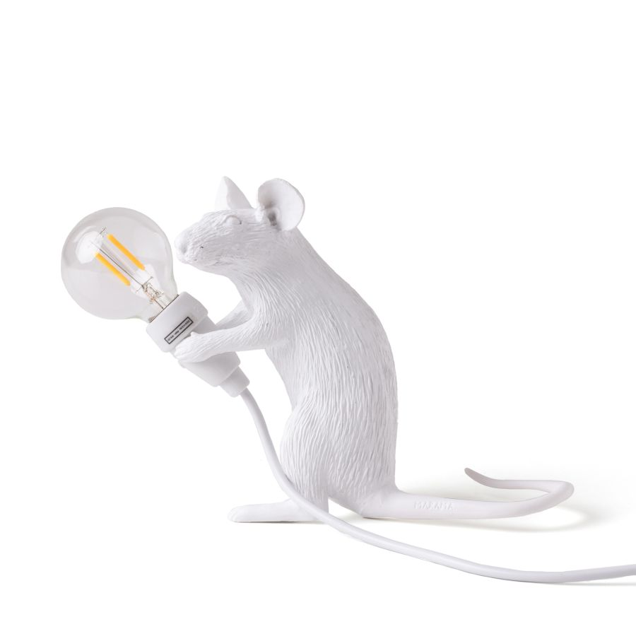 Resin Indoor Table Lamp Mouse Lamp Mac by Seletti #White