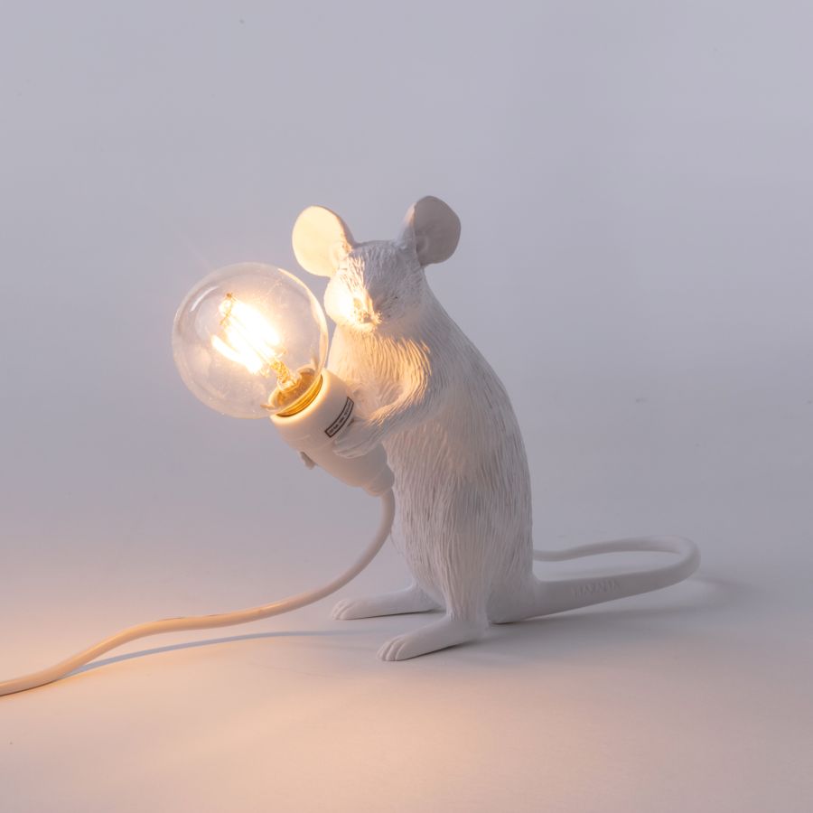 Resin Indoor Table Lamp Mouse Lamp Mac by Seletti #White