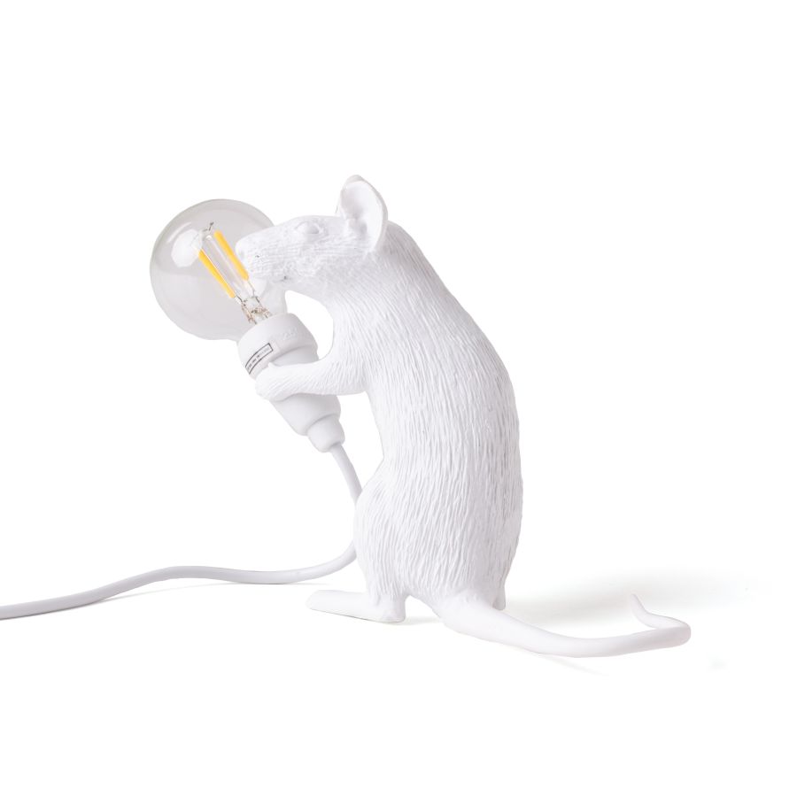 Resin Indoor Table Lamp Mouse Lamp Mac by Seletti #White