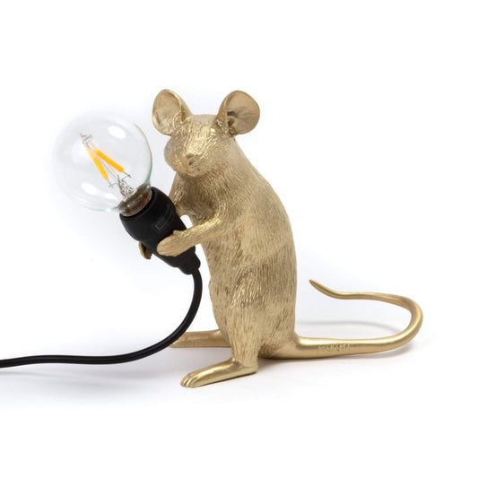 Resin Indoor Table Lamp Mouse Lamp Mac by Seletti #Gold