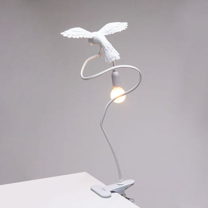Resin Table Lamp with Clamp Sparrow Lamp Cruising by Seletti #White