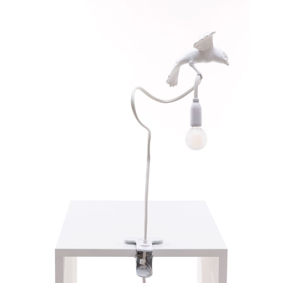 Resin Table Lamp with Clamp Sparrow Lamp Cruising by Seletti #White