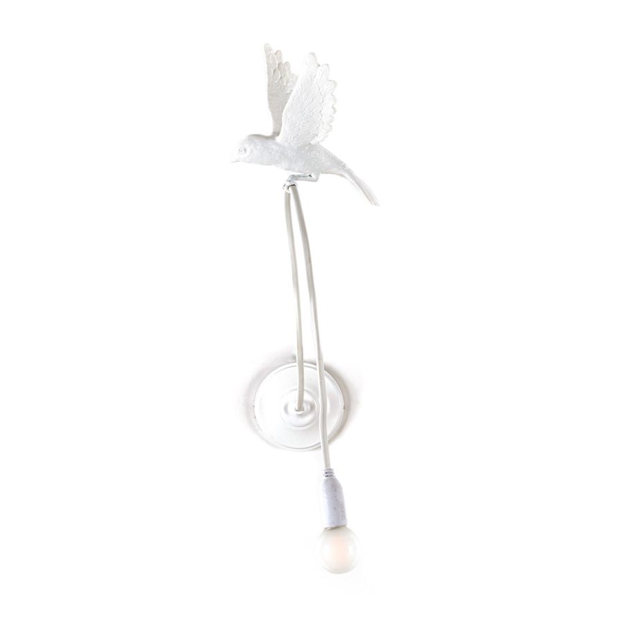 Resin Wall Lamp Sparrow Lamp Landing by Seletti #White