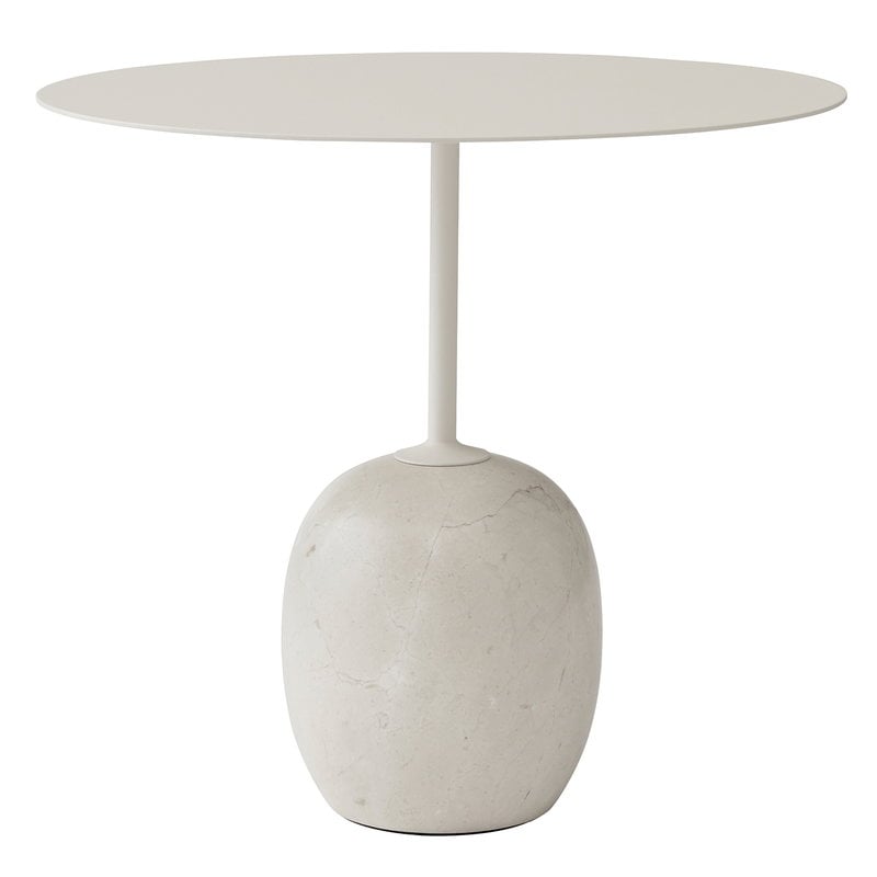 Lato LN9 coffee table by &Tradition #white - Cream Diva marble #