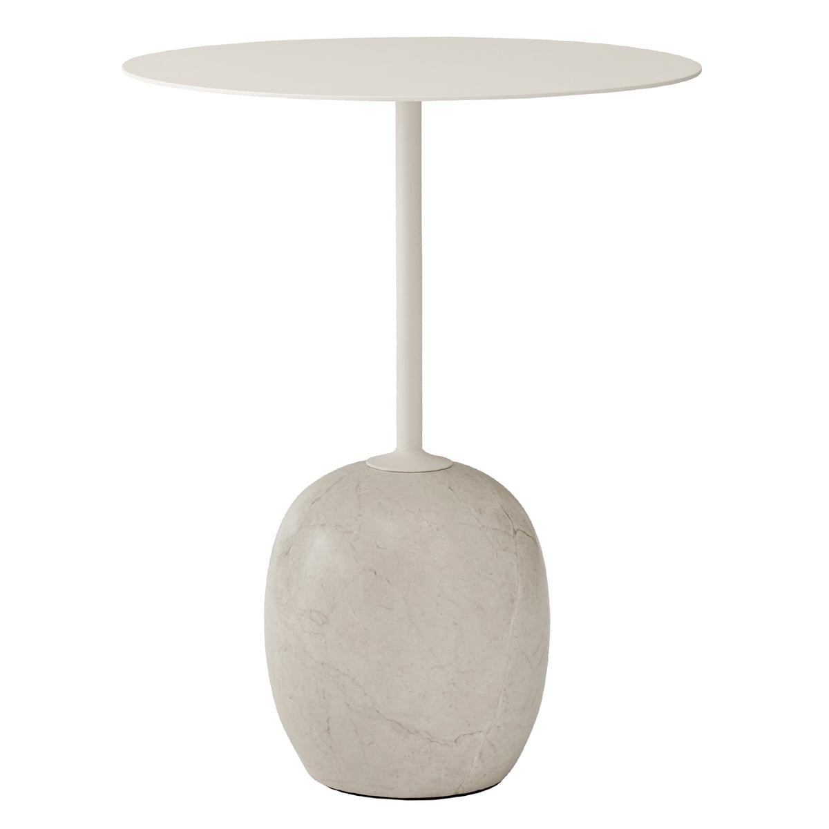 Lato LN8 coffee table, white - Cream Diva marble