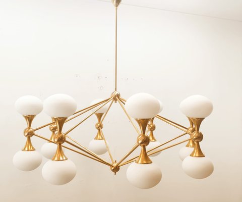 16 Light Brass Sputnik Chandelier with Oval Globes-QLH-1326265