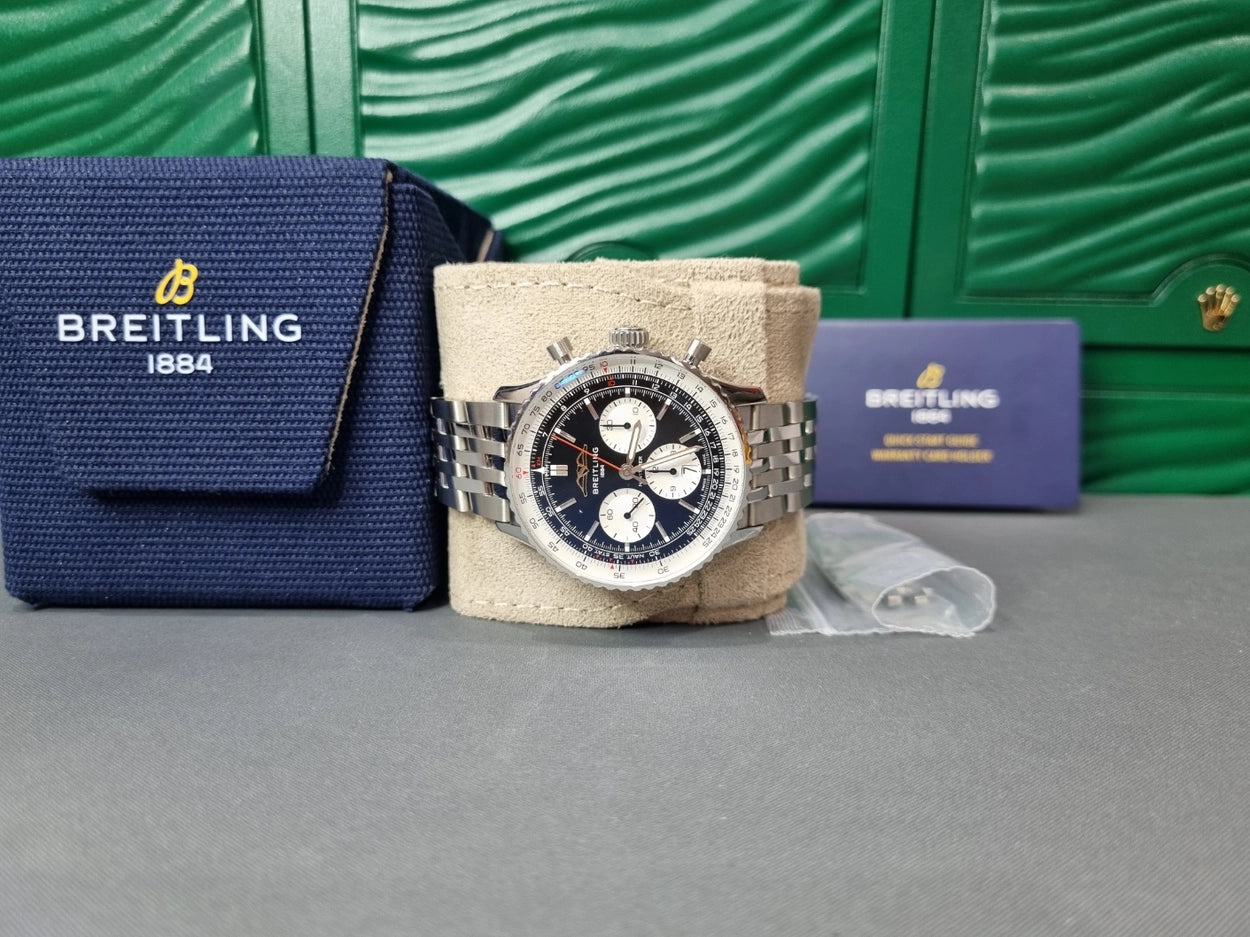 [빈티지/매장즉시발송] Breitling 네비타이머 크로노그래프 43 (스틸 | 블랙 다이얼 | 메탈 브레이슬릿)