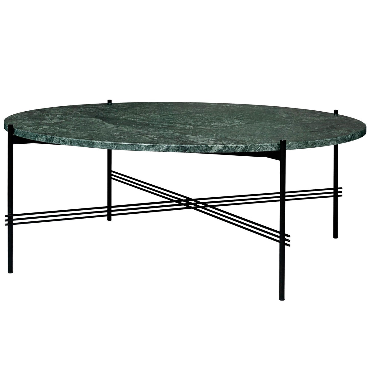TS Coffee Table Round Ø105 Black/ Gray Emperador Marble