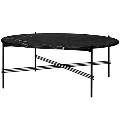 TS Coffee Table Round Ø105 Black/ Green Guatemala Marble