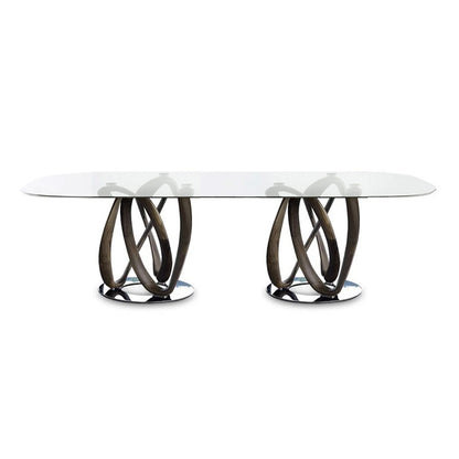 INFINITY - Oval Table with 2 Base (Glass)