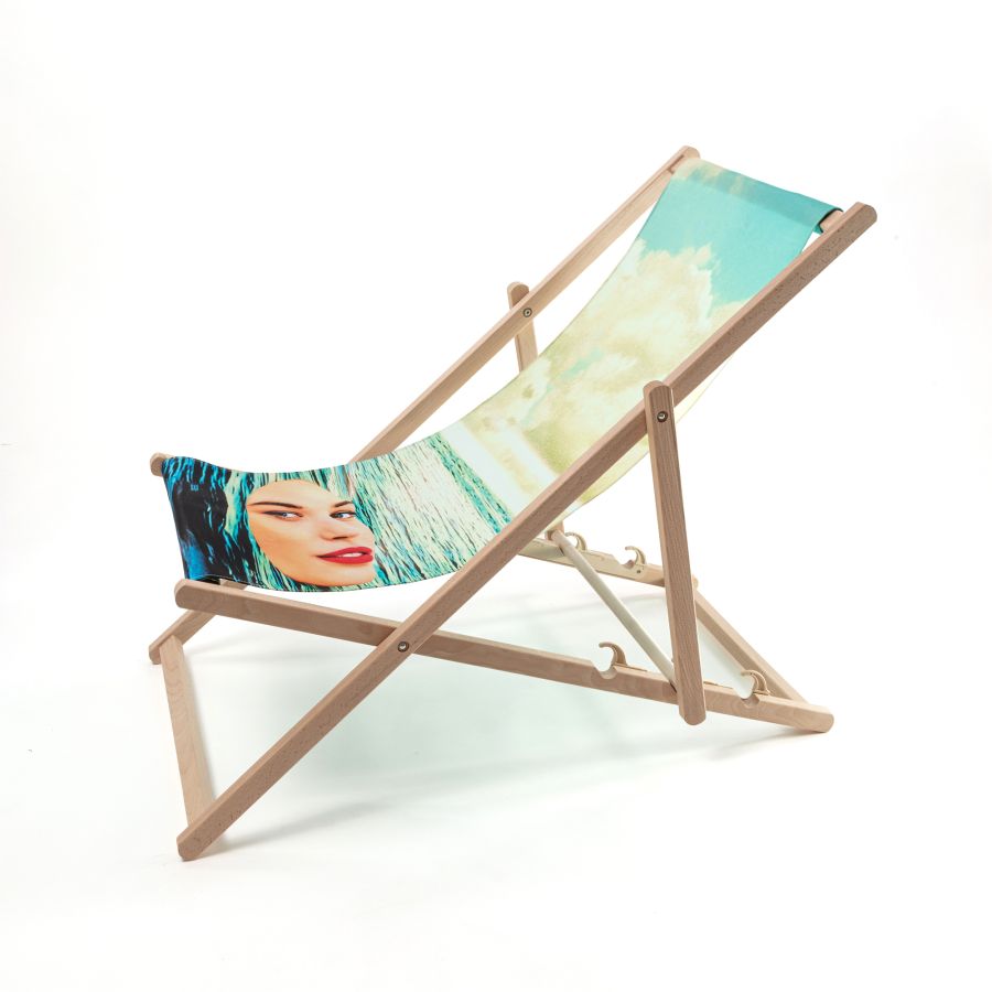 beech wood Deck Chair Girl in the Sea by Seletti