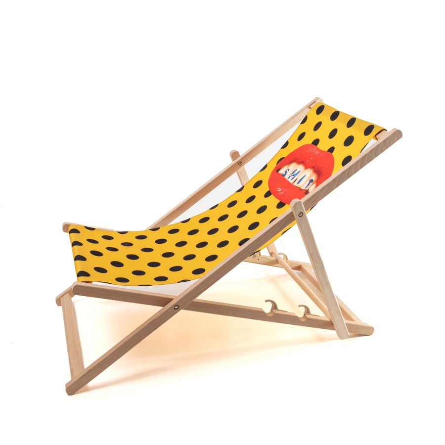 beech wood Deck Chair Shit by Seletti