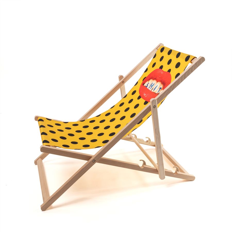 beech wood Deck Chair Shit by Seletti