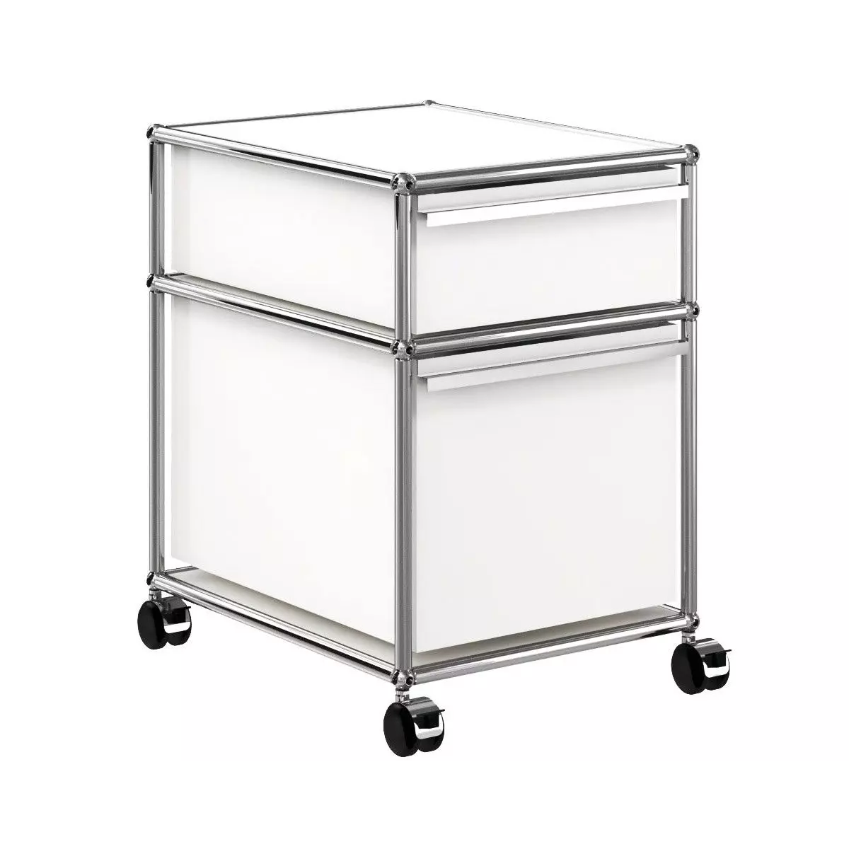 1x2 Container with wheels & 2 drawers [W395XD500xH(350+175)] by Usm #Pure White [RAL 9010]