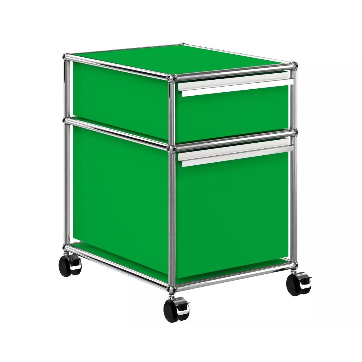 1x2 Container with wheels & 2 drawers [W395XD500xH(350+175)] by Usm #USM Green