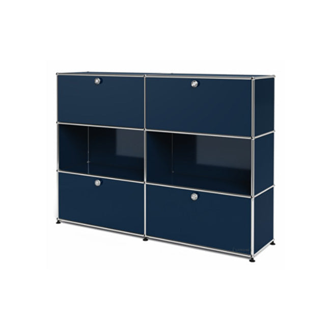 2x3 Modular Metal Highboard with 2-2 top bottom doors [W(750+750)XD350XH(350+350+350)] by Usm #Steel Blue [RAL 5011]