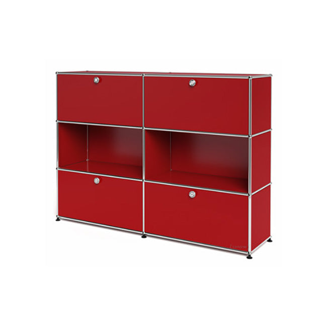 2x3 Modular Metal Highboard with 2-2 top bottom doors [W(750+750)XD350XH(350+350+350)] by Usm #USM Ruby Red