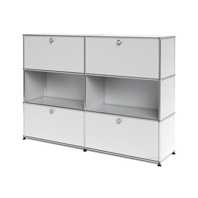 2x3 Modular Metal Highboard with 2-2 top bottom doors [W(750+750)XD350XH(350+350+350)] by Usm #USM Matte Silver