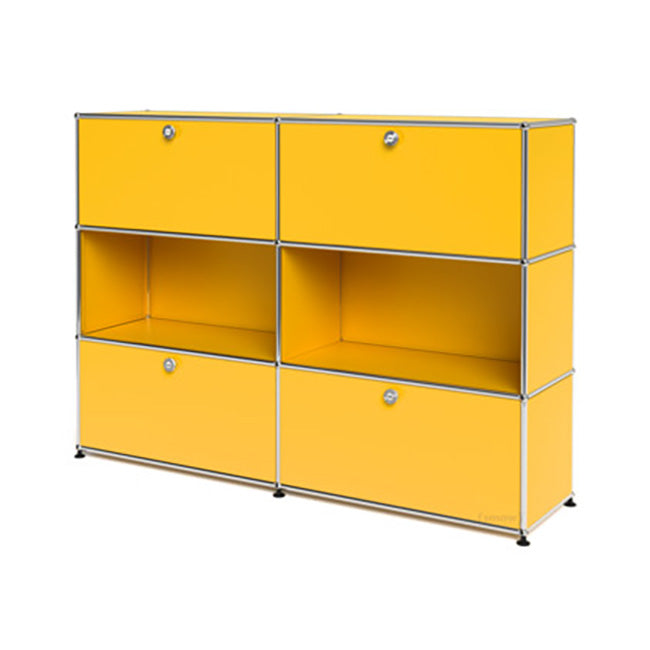 2x3 Modular Metal Highboard with 2-2 top bottom doors [W(750+750)XD350XH(350+350+350)] by Usm #Golden Yellow [RAL 1004]