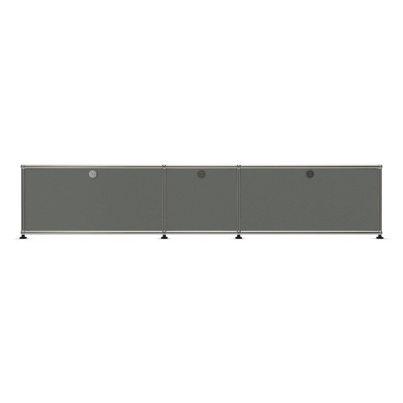 3x1 Modular Metal Sideboard with 3 doors [W(750+395+750)XD350XH350] by Usm #USM Mid-Gray