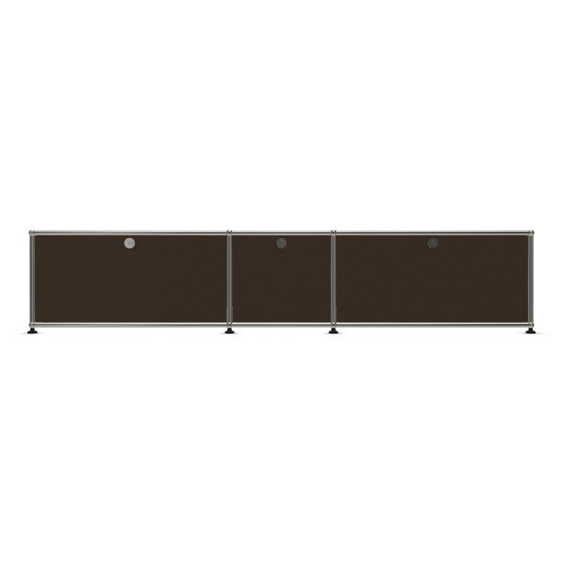 3x1 Modular Metal Sideboard with 3 doors [W(750+395+750)XD350XH350] by Usm #USM Brown